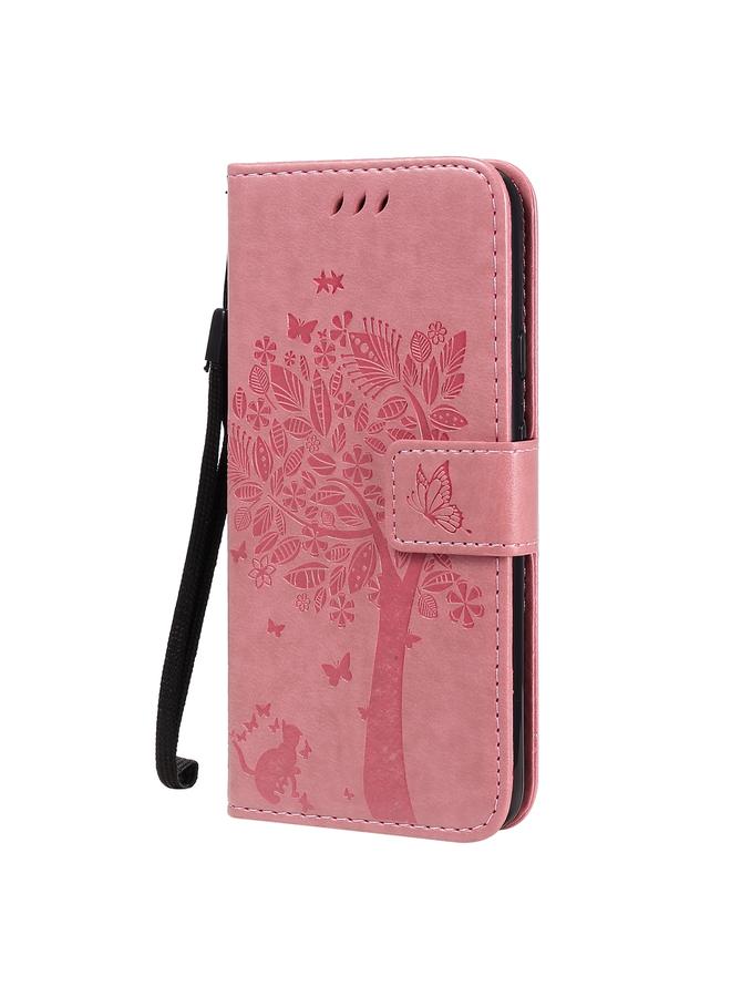 S-TOP Case For Google Pixel 4a 4G Tree & Cat Embossed Pattern Horizontal Flip Leather Case with Holder & Card Slots & Wallet & Lanyard - Image 3