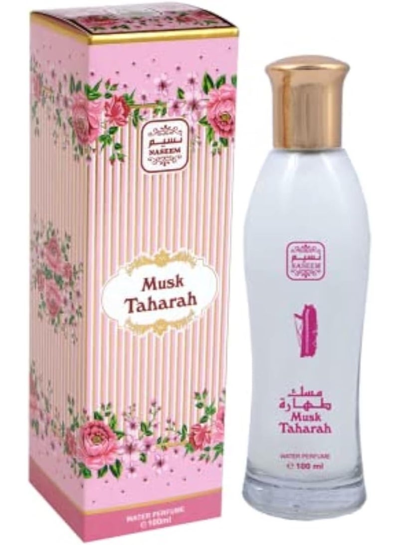 Naseem Musk Taharah Aqua Perfume 100ml - Alcohol-Free, Long-Lasting Water-Based Fragrance, Gentle & Hypoallergenic Scent for Sensitive Skin, Luxury Arabian Perfume for Men & Women - Image 1