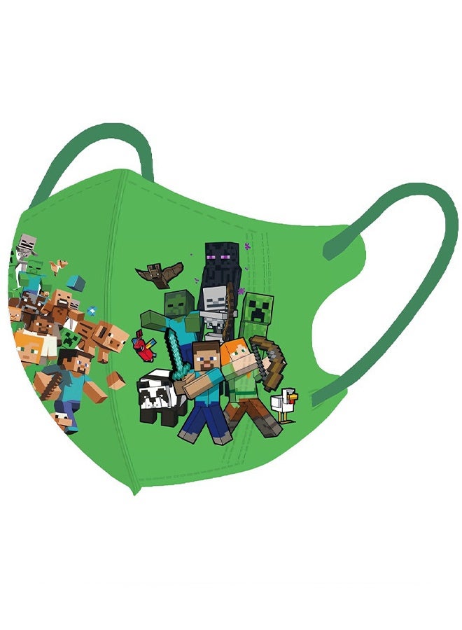 ماين كرافت كمامات وجه للأطفال للاستخدام مرة واحدة، مغلفة بشكل فردي، 50 كمامة للأطفال والمراهقين، كمامات أطفال لطيفة للجنسين بثلاث طبقات - Image 5