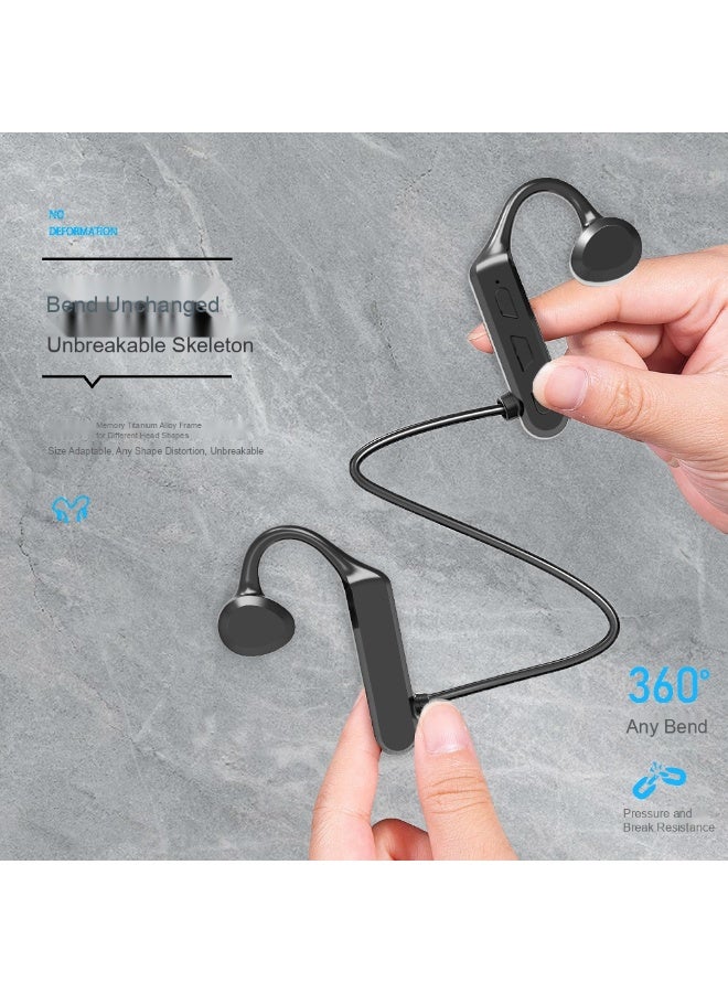 Wireless Bluetooth Bone Conduction Headset Neckband Design for Sports and Running Hands-free Bluetooth Earphones (Black) - Image 3