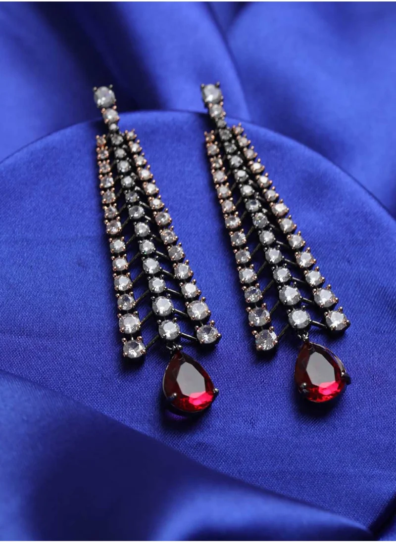 Priyaasi Toned American diamond Drop Earrings