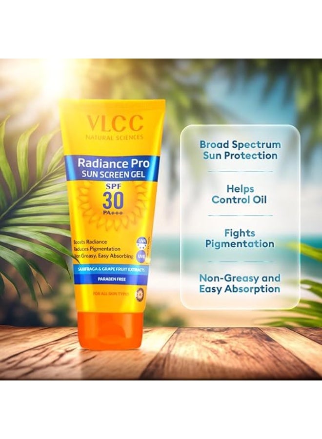 VLCC Radiance Pro SPF 30 PA+++ Sun Screen Gel - 50g | UVA & UVB Protection | Non-Greasy Sunscreen for Anti-Pigmentation | Helps Smoothen and Brighten Skin | Sun Protection Filters. - Image 3