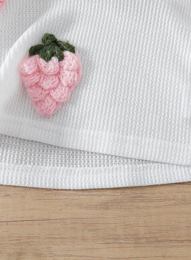 Take Two Take Two Embroidery Patch Detail Knitted T-Shirt and Flared Pants Set