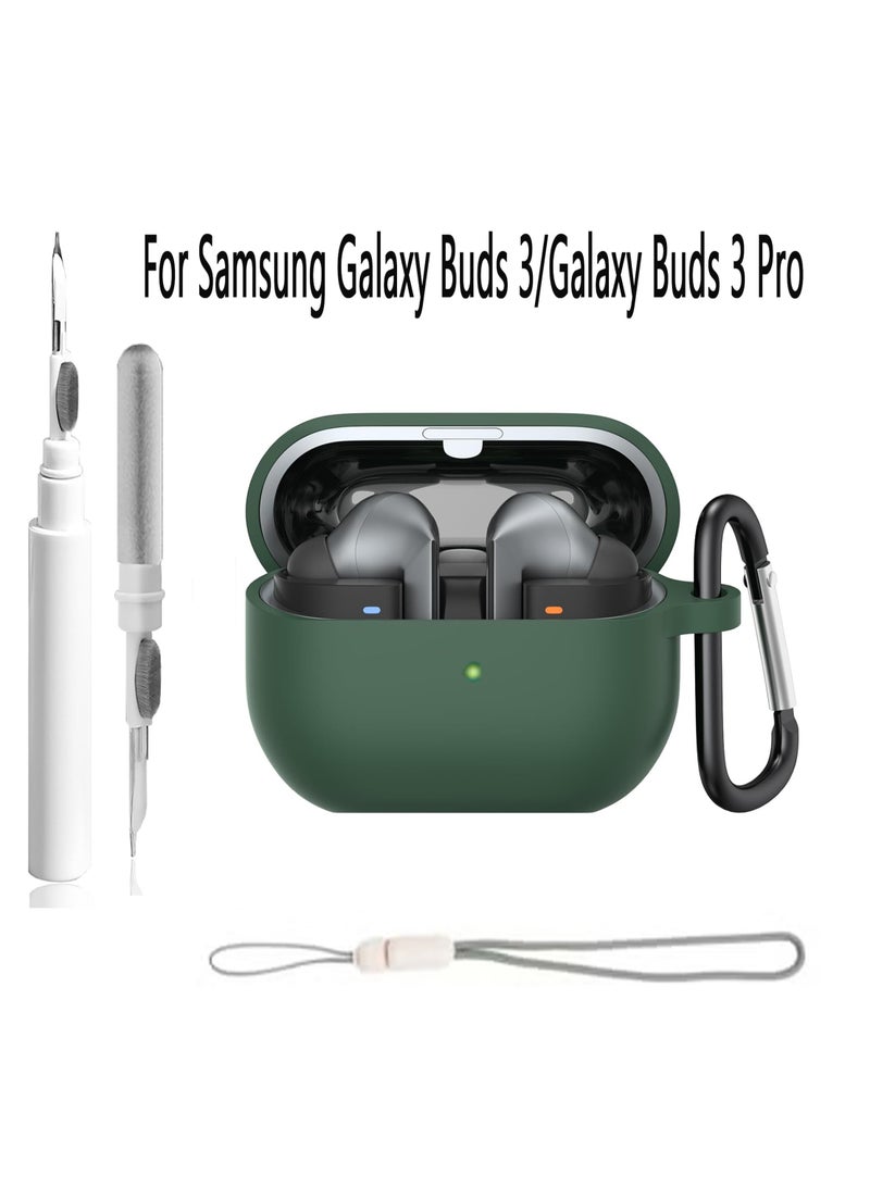 Silicone Protective Case Cover for Samsung Galaxy Buds 3/Galaxy Buds 3 Pro with Cleaner Kit (Green) - Image 1