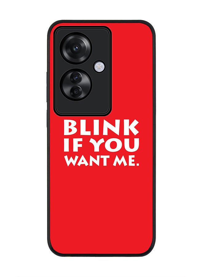 Stylizedd Rugged Black edge case for Oppo Reno11 F / Oppo F25 Pro 5G, Slim fit Case Flexible Rubber Edges Anti Drop TPU Gel Thin Cover - Blink if you want me - Image 1