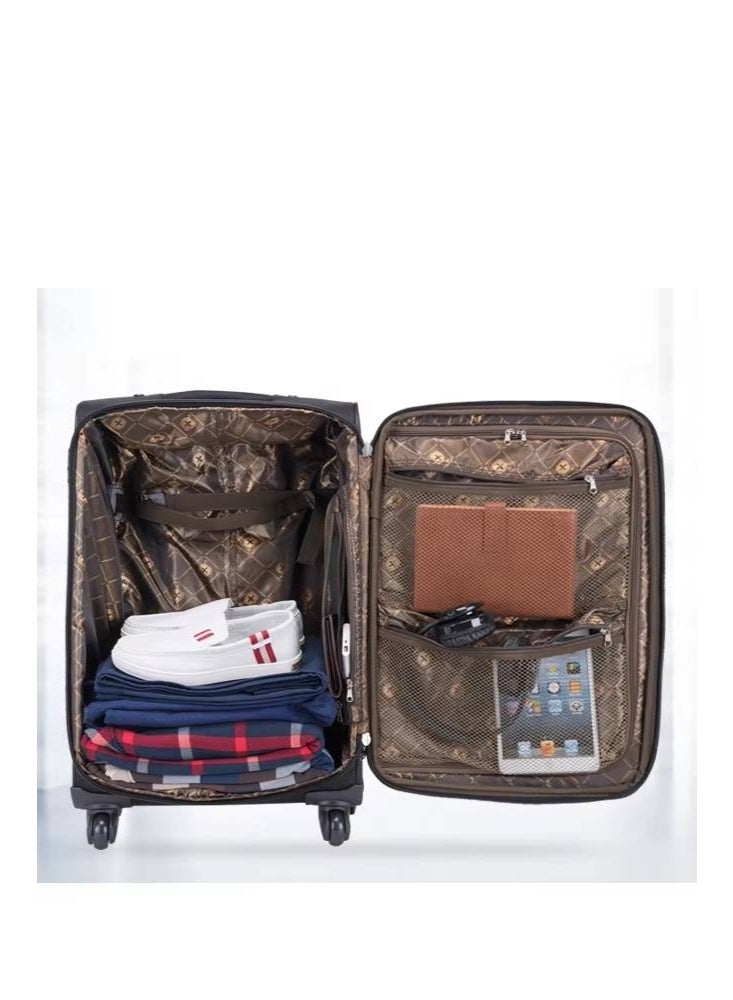 إن كي أكس مجموعة حقائب سفر زرقاء ناعمة قابلة للتمدد، مكونة من 4 قطع، مزودة بمقابض تلسكوبية وعجلات دوارة 360 درجة - Image 2