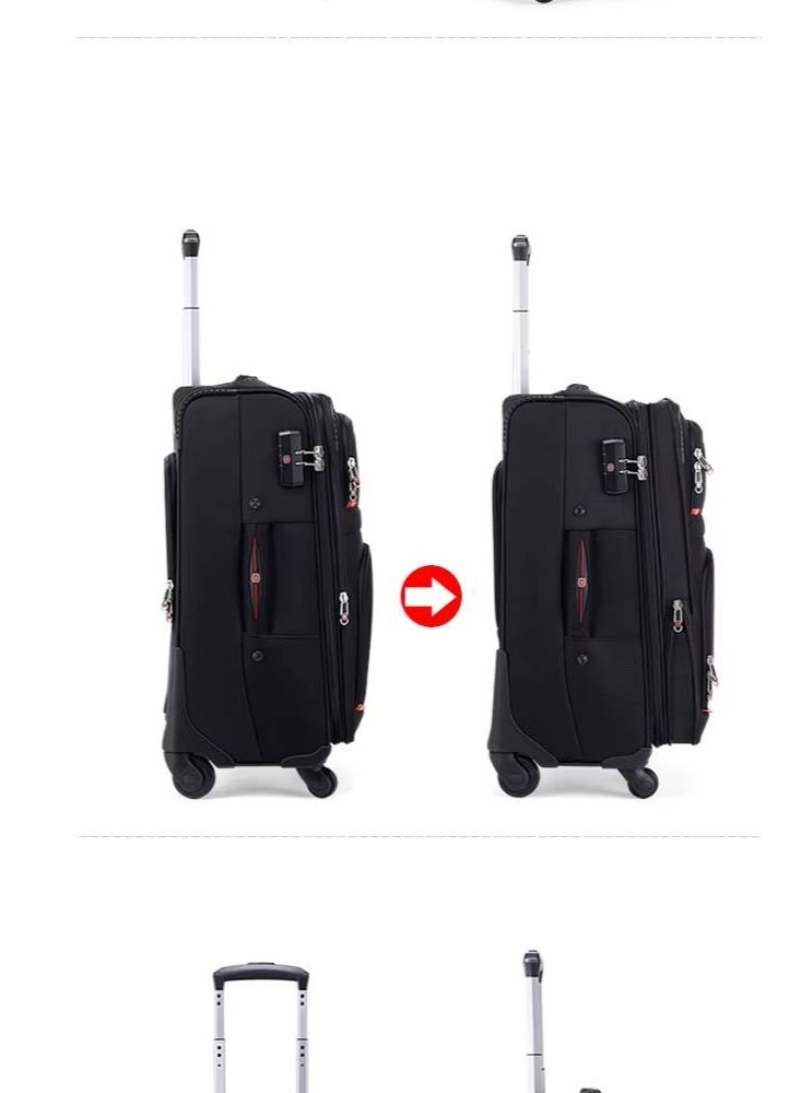 إن كي أكس مجموعة حقائب سفر زرقاء ناعمة قابلة للتمدد، مكونة من 4 قطع، مزودة بمقابض تلسكوبية وعجلات دوارة 360 درجة - Image 4