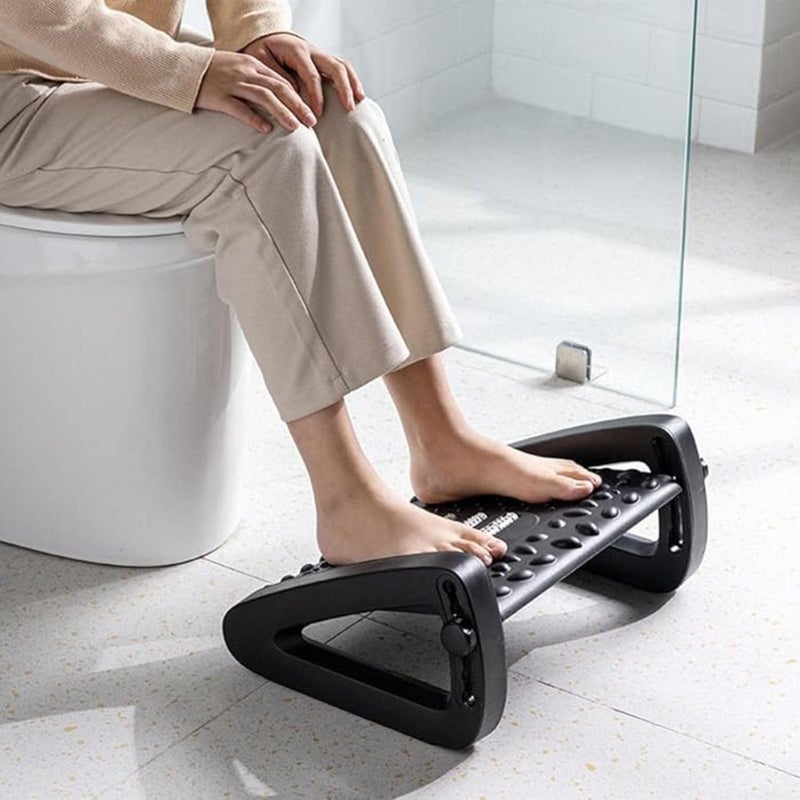 JELLEX Foot Rest Under Desk 6 Height Adjustable Footrest with Massage Texture and Rollers NonSlip Office Footstool for Under Desk Black - Image 3