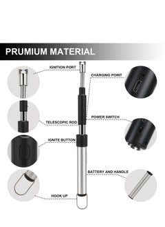 Arabest Electric Long Lighter,Retractable Length,Lgnition Port Can be Rotated 360°,Flameless Electronic Stick Lighter,Wind- & Weatherproof Long Lighter for Kitchen,Grilling,Stove  - Image 2
