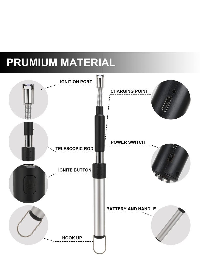 Arabest Electric Long Lighter,Retractable Length,Lgnition Port Can be Rotated 360°,Flameless Electronic Stick Lighter,Wind- & Weatherproof Long Lighter for Kitchen,Grilling,Stove  - Image 2