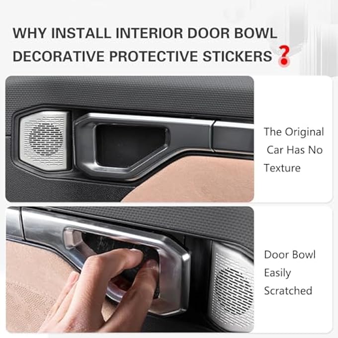 JETOUR 4Pcs Car Inner Door Handle Bowl Cover Fit For Jetour T2 20242025 Accessories Door Bowl Cover Stickers Car Accessories Interior Decoration Black - Image 3