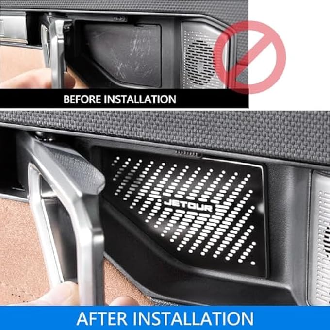 JETOUR 4Pcs Car Inner Door Handle Bowl Cover Fit For Jetour T2 20242025 Accessories Door Bowl Cover Stickers Car Accessories Interior Decoration Black - Image 2