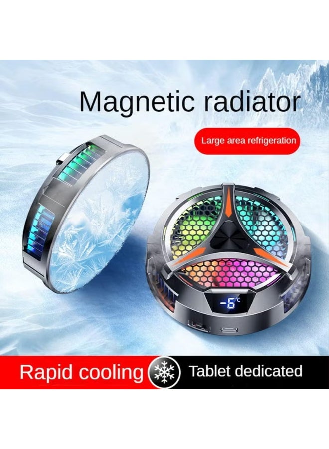 X42 Shelf Radiator Tablet Cooler RGB Coloured Light 10 cm Semi-Conductor Magnetic Cooler Cooling Fan for Tablet - Image 5
