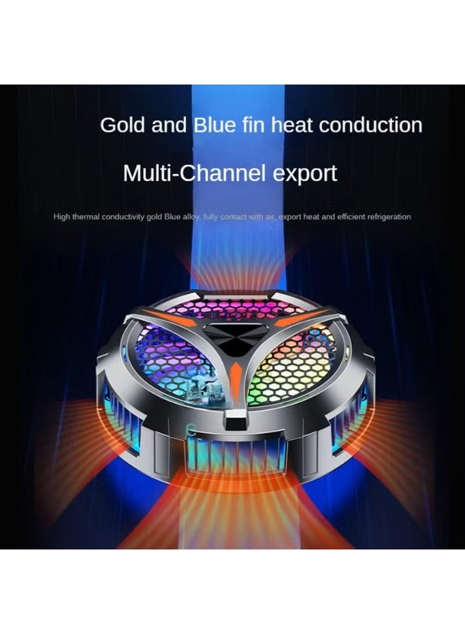 X42 Shelf Radiator Tablet Cooler RGB Coloured Light 10 cm Semi-Conductor Magnetic Cooler Cooling Fan for Tablet - Image 3