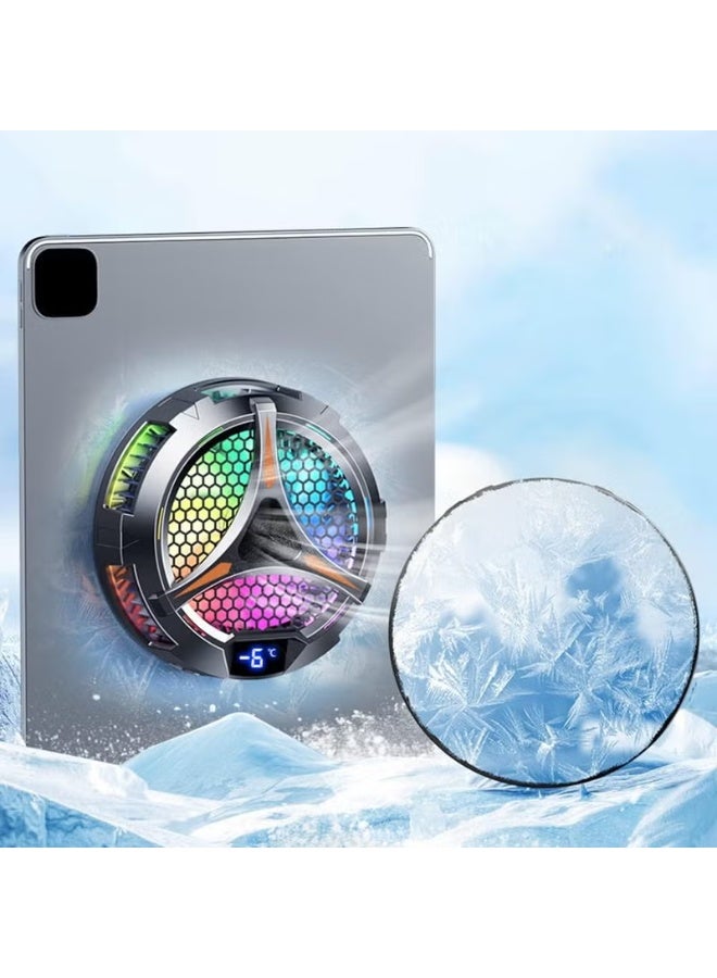 X42 Shelf Radiator Tablet Cooler RGB Coloured Light 10 cm Semi-Conductor Magnetic Cooler Cooling Fan for Tablet - Image 2