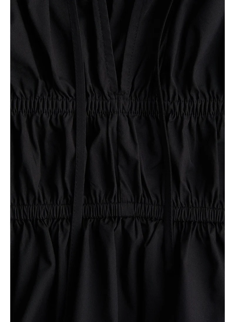 H&M Puff-sleeved poplin blouse