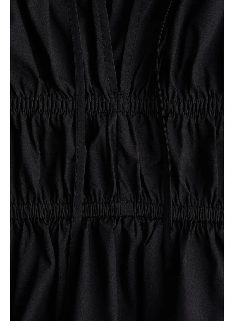 H&M Puff-sleeved poplin blouse