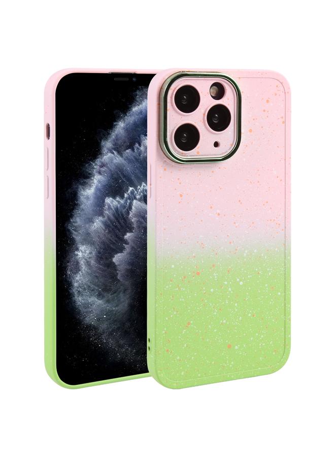 زبون جراب لهاتف iPhone 11 Pro Max من السيليكون المتدرج المرصع بالنجوم مع فيلم عدسة - Image 1