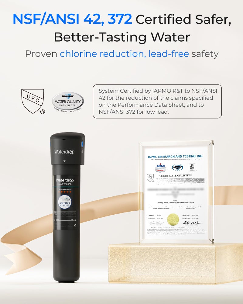 Waterdrop 15UB Under Sink Water Filter, Under Sink Water Filtration System for 2 Years, NSF/ANSI 42 Certified, Reduces PFAS, PFOA/PFOS, Lead, Under Sink Water Filter with Faucet, 19K Gallons - Image 4