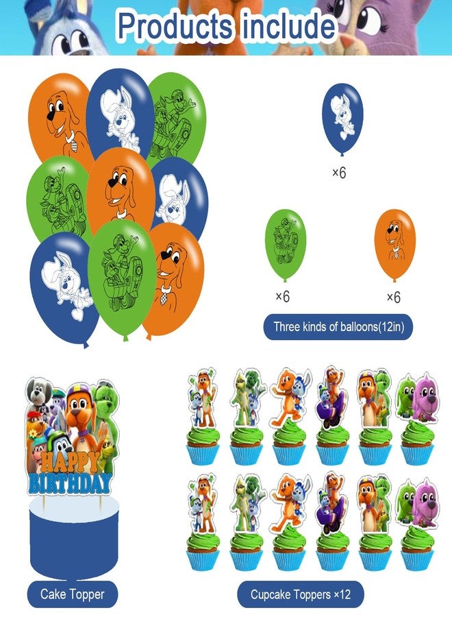 PINUO Go Dog Go Themed Birthday Party Supplies,Go Dog Go Balloons Decorations for Cartoon Dog Party Happy Birthday Balloons, Cupcake Toppers, Cake Toppers - Image 5