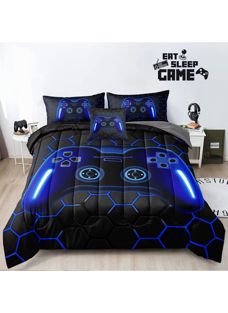 Z.Jian HOME Z.Jian HOME 6 Pieces Gaming Bedding Set Full Size for Boys Gamer Comforter Set for Boys Girls Kids Teens 6 Piece Bed in A Bag Video Game Bedding for Gamer Room Decorative Full45  - Image 2