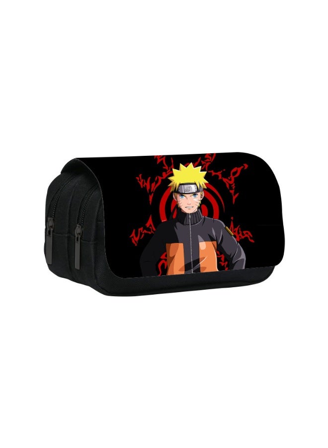 Naruto double-layer flip pencil case, student stationery bag, multifunctional children's pencil case, school supplies - Image 1
