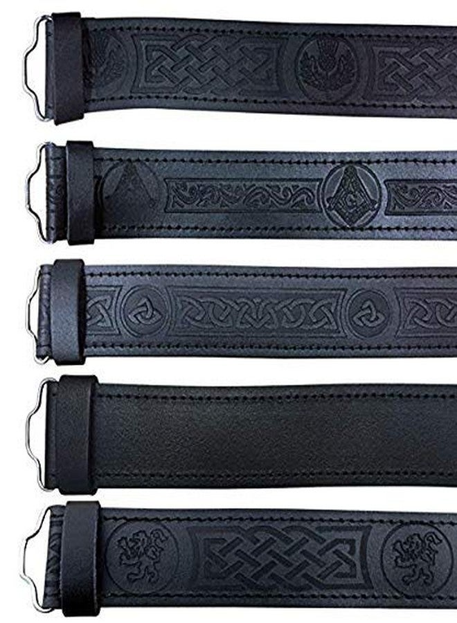 AAR Leather Kilt Belt Scottish Embossed Highland Brown, Celtic Twist, Size Large - Image 3