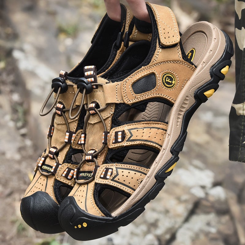 2025 Large Size Summer First-Layer Cowhide Sandals Men'S Baotou Beach Shoes Sports Casual Shoes Breathable Outdoor Shoes - Image 2