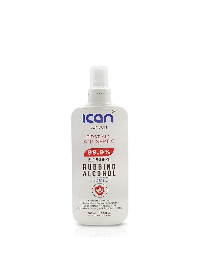 ICAN LONDON 99.9% Isopropyl Rubbing Alcohol Spray– 100ML