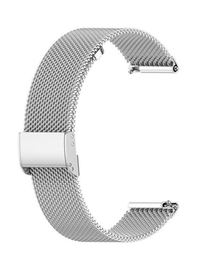 NIBEMINENT For Huawei GT/GT2 46mm/ Galaxy Watch Fossil Gen 5 Carlyle 46mm Mesh Wrist Strap Silver  - Image 1