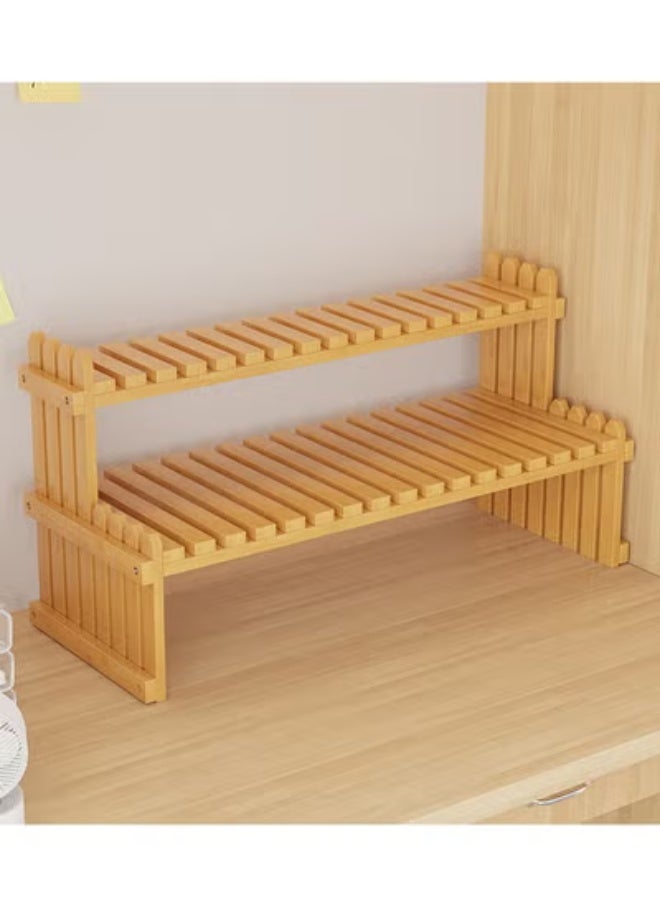 كيكي حامل زهور عصاري لسطح المكتب، نافذة خليجية، شرفة، زهرة متعددة الطبقات، 67*30*21 سم، بني - Image 3