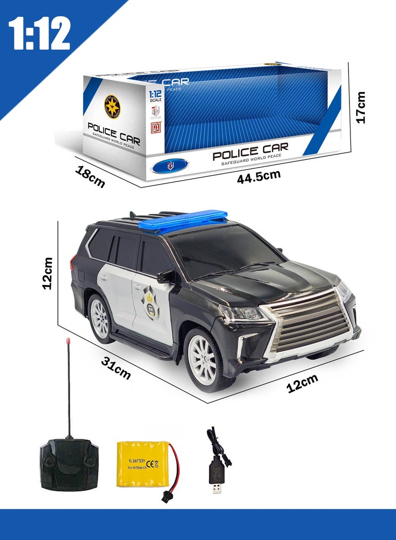 QX 1:12 Scale Remote Control Police SUV Toy Car Rechargeable battery with Lights and Sound - Image 4