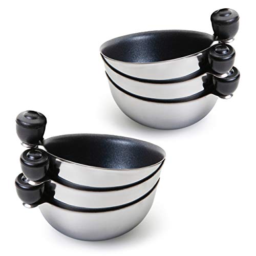 Eggssentials Egg Poacher Replacement Spare Stainless Steel 68mm in Diameter Anti-Stick PFOA Free Individual Removable Poaching Cups (6) - Image 1