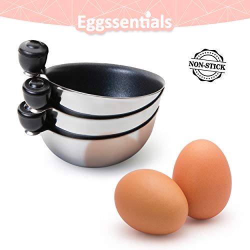 Eggssentials Egg Poacher Replacement Spare Stainless Steel 68mm in Diameter Anti-Stick PFOA Free Individual Removable Poaching Cups (6) - Image 2