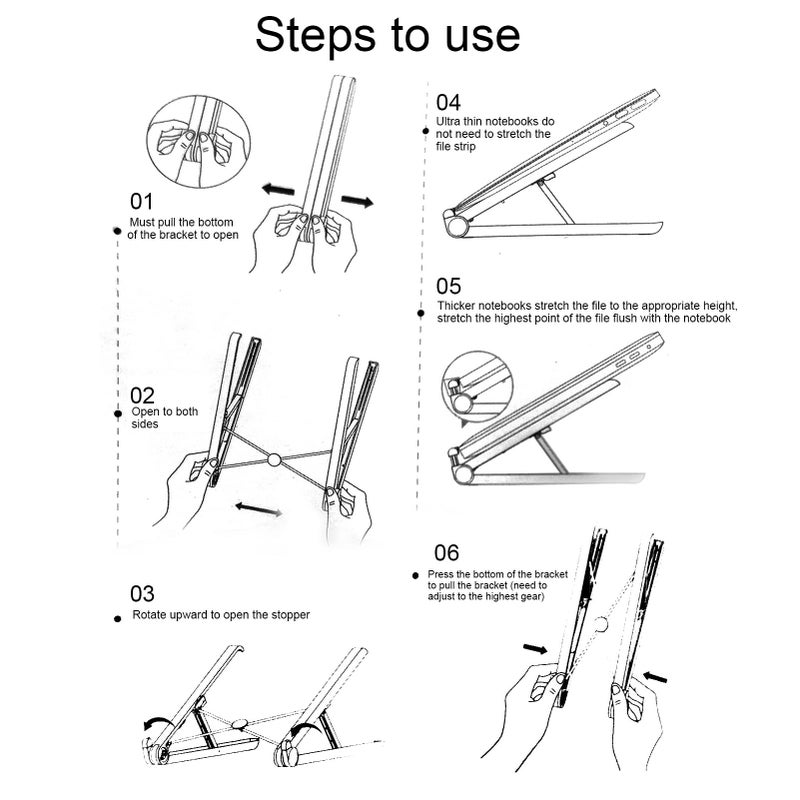 Adjustable Foldable Laptop Stand with Telescopic Baffle Ergonomic Riser for Collaborative Work - Image 4