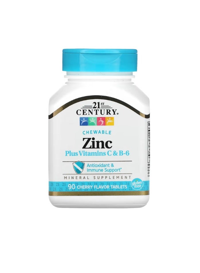 21st Century Zinc Plus Vitamins C & B-6 Chewable, Cherry Flavor 90 Tablets  - Image 1