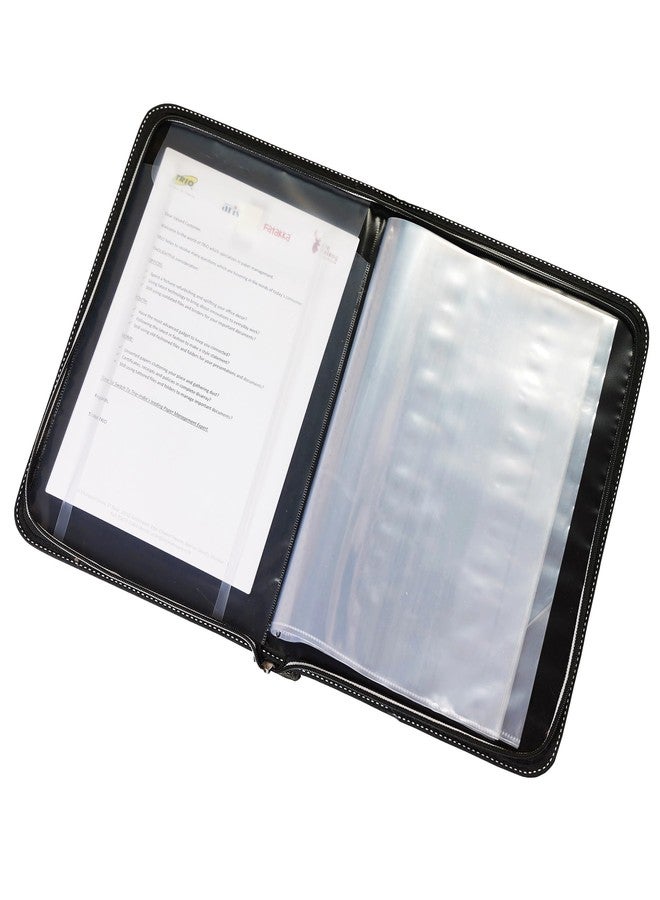 تريو حقيبة تنظيم ملفات ثلاثية - حافظة ملفات متعددة الأغراض من الجلد الصناعي بحجم قانوني، حامل ملفات شهادات للمكاتب، تحتوي على 20 ورقة، للرجال والنساء - Image 3