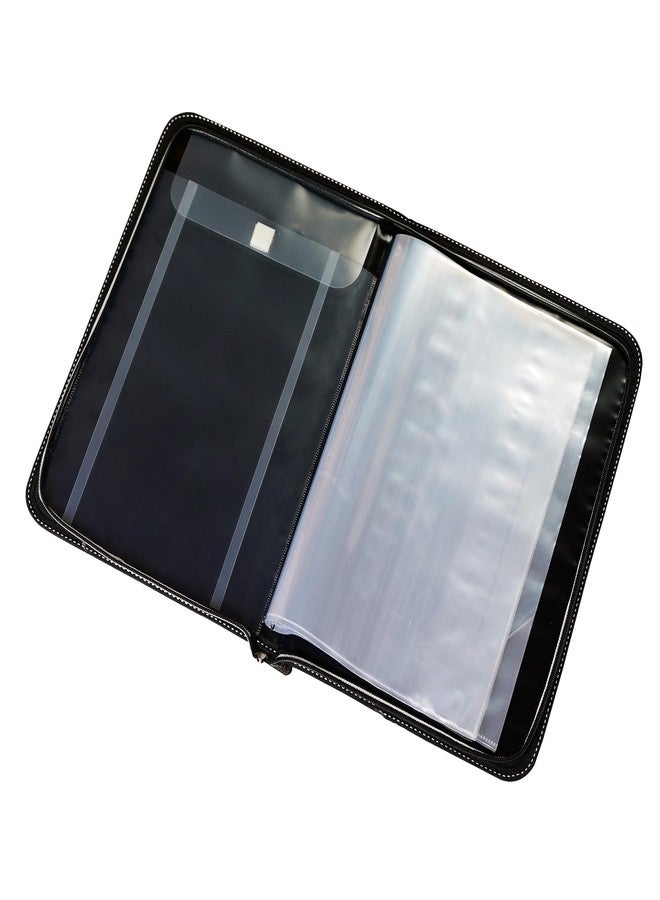 تريو حقيبة تنظيم ملفات ثلاثية - حافظة ملفات متعددة الأغراض من الجلد الصناعي بحجم قانوني، حامل ملفات شهادات للمكاتب، تحتوي على 20 ورقة، للرجال والنساء - Image 2