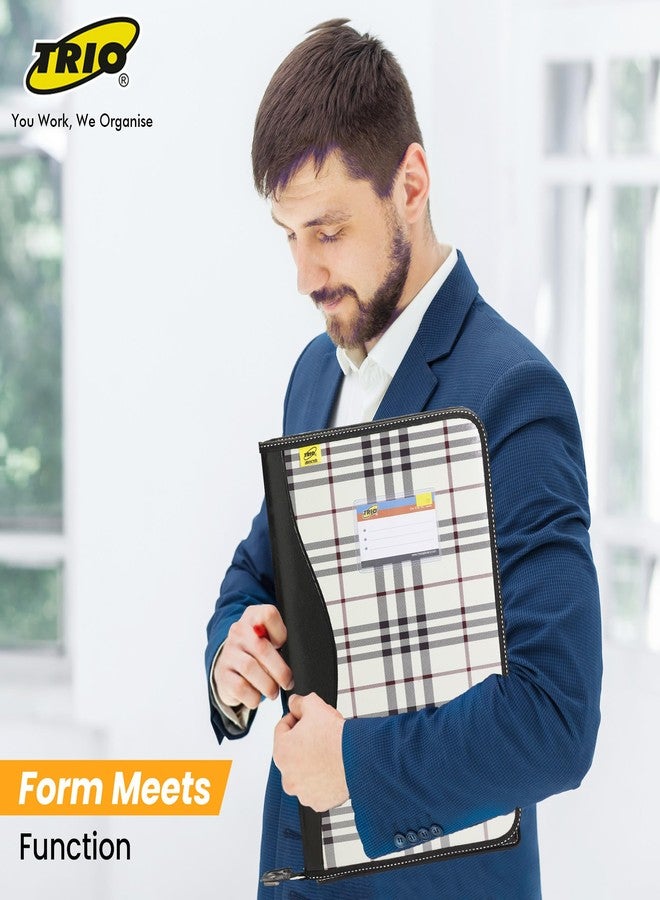 تريو حقيبة تنظيم ملفات ثلاثية - حافظة ملفات متعددة الأغراض من الجلد الصناعي بحجم قانوني، حامل ملفات شهادات للمكاتب، تحتوي على 20 ورقة، للرجال والنساء - Image 5