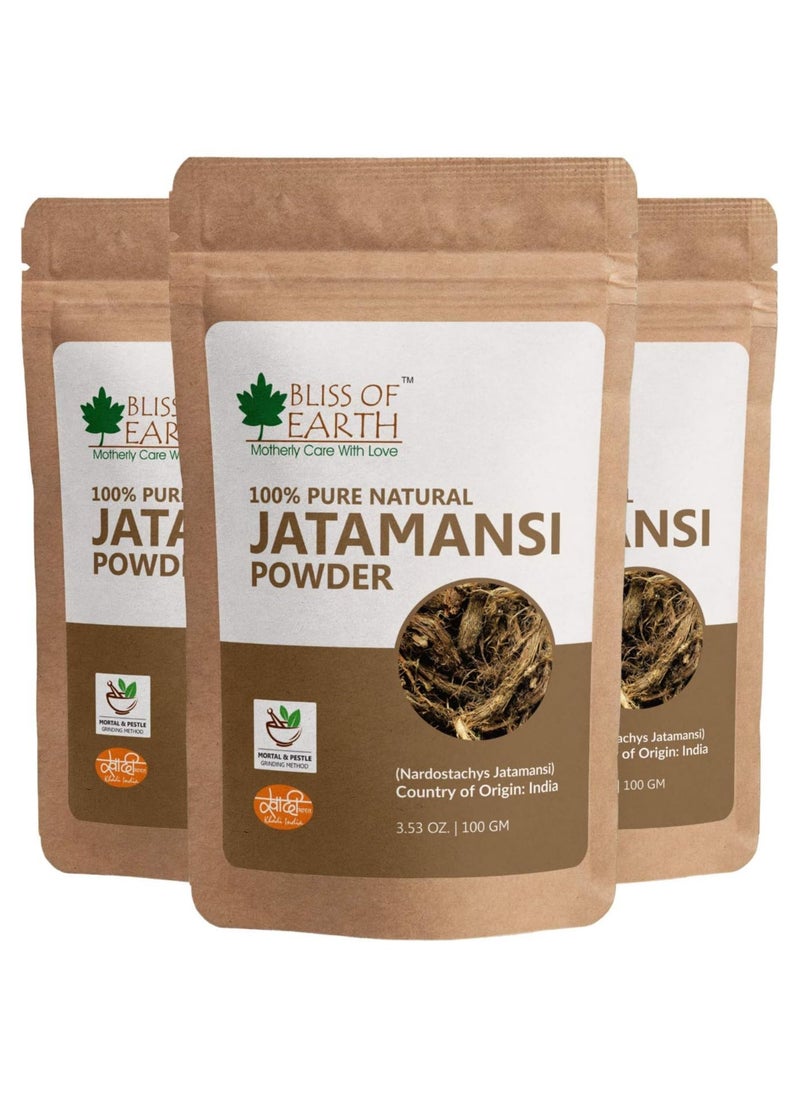 BLISS OF EARTH Bliss of Earth® 100% Pure & Natural Jatamansi Powder For Hair Growth Pack of 3  - Image 1