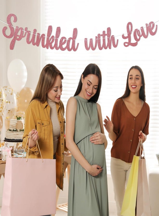 Ramciyo Sprinkled with Love Banner, Baby Shower Banner, All You Need is Love, Wedding Gende Reveal Anniversary Party Decorations Rose Gold Glitter - Image 5