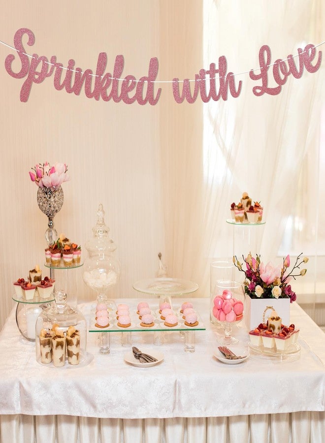 Ramciyo Sprinkled with Love Banner, Baby Shower Banner, All You Need is Love, Wedding Gende Reveal Anniversary Party Decorations Rose Gold Glitter - Image 4