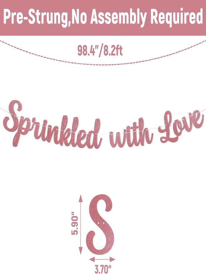 Ramciyo Sprinkled with Love Banner, Baby Shower Banner, All You Need is Love, Wedding Gende Reveal Anniversary Party Decorations Rose Gold Glitter - Image 2