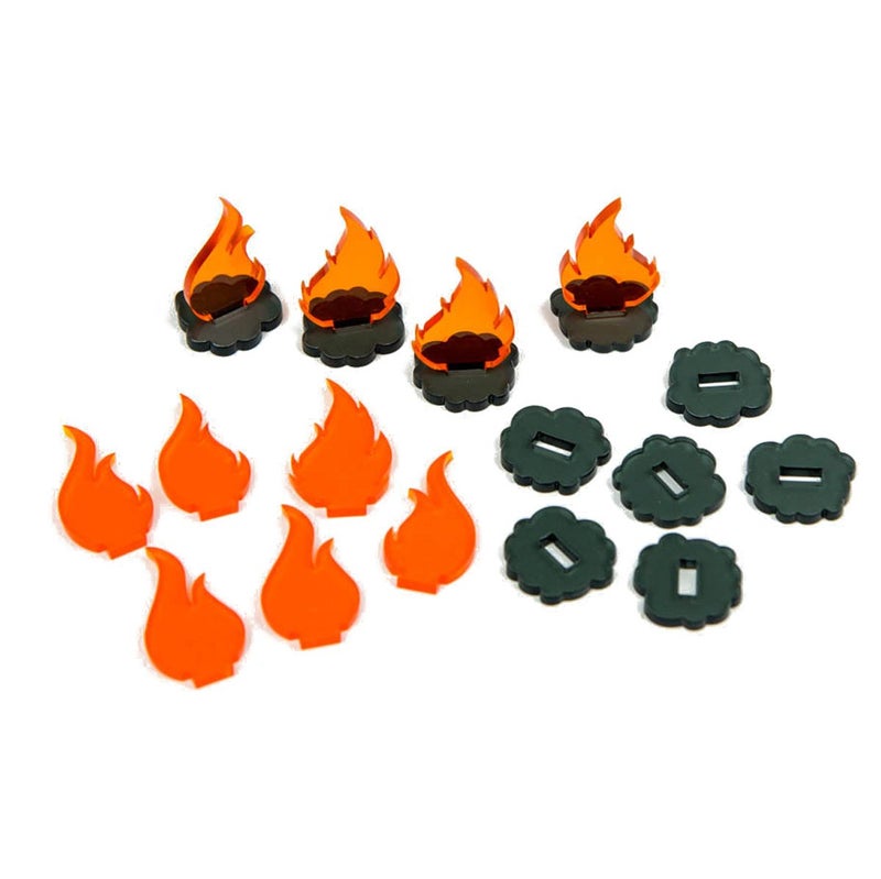 The Broken Token Acrylic Tokens Smoke and Fire Tokens Compatible with Fire Rescue and Other Tabletop Games Pack of 10 - Image 2