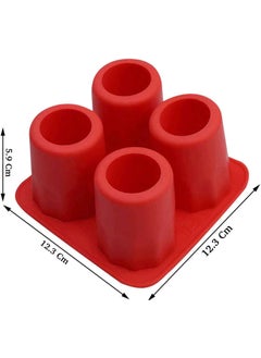 İles Gurme Iles Gurme Shot Glass Ice Mold, Silicone, Red  - Image 5