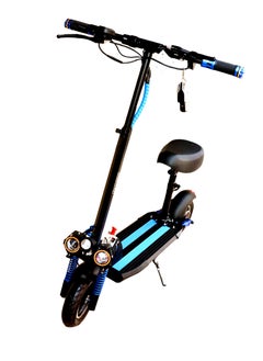 Boss Lifestyle Electric Scooter with Seat with Top Speed 40km With 3 Gear of Different Speed 2 remotes anti theft system with ABS breaks 3 bright lights and floor strip lights of different Colors