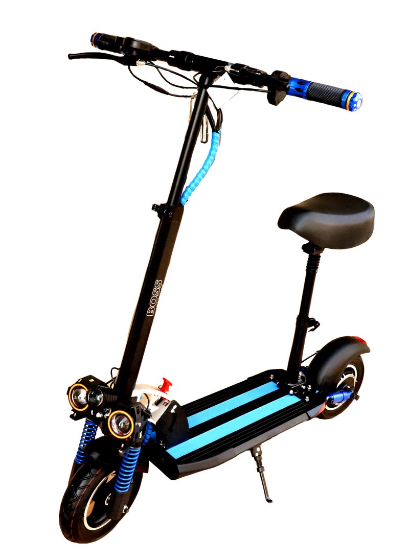 BOSS LIFE STYLE - Boss Lifestyle Electric Scooter with Seat with Top Speed 40km With 3 Gear of Different Speed 2 remotes anti theft system with ABS breaks 3 bright lights and floor strip lights of different Colors - Image 1