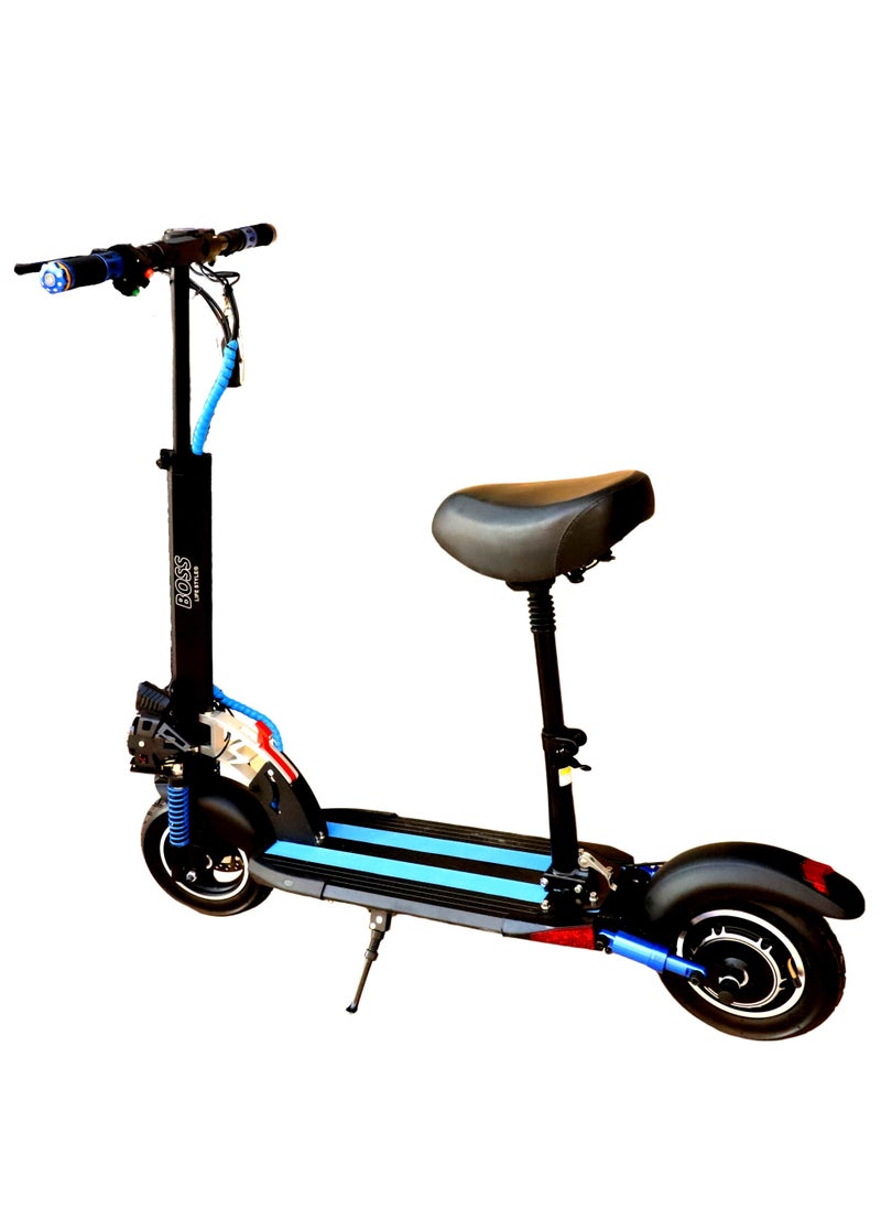 BOSS LIFE STYLE - Boss Lifestyle Electric Scooter with Seat with Top Speed 40km With 3 Gear of Different Speed 2 remotes anti theft system with ABS breaks 3 bright lights and floor strip lights of different Colors - Image 1