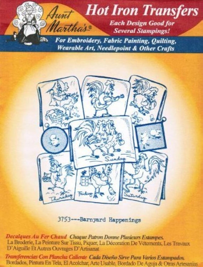 Aunt Martha's Barnyard Happenings Aunt Martha's Hot Iron Embroidery Transfer - Image 3