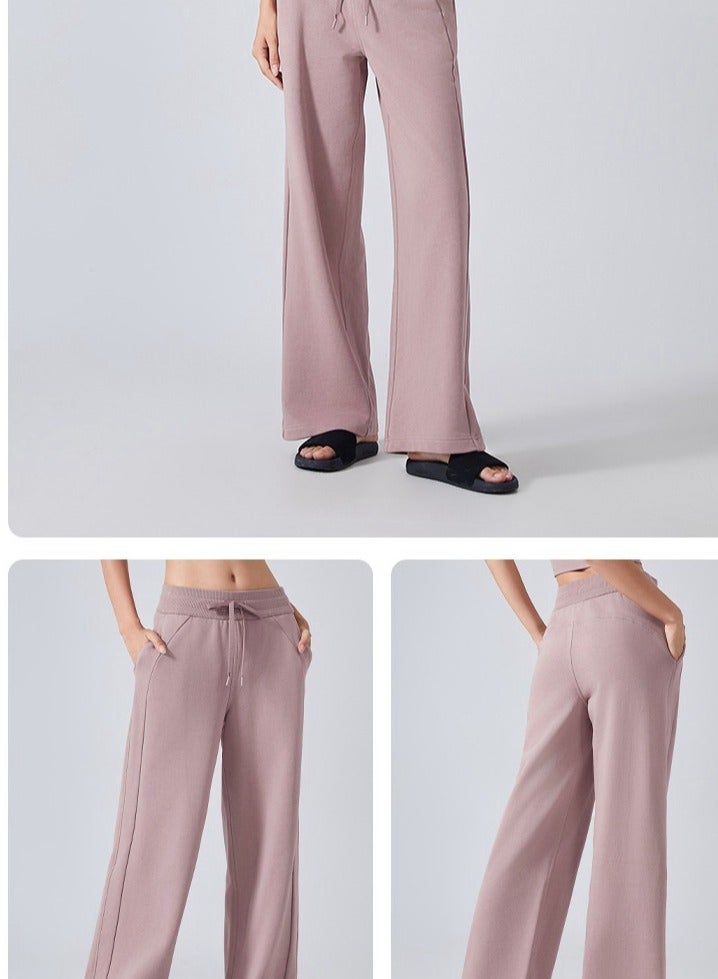 Fashionable And Versatile Sports High Waist Slimming Casual Loose Wide Leg Pants Yoga Pants - Image 3